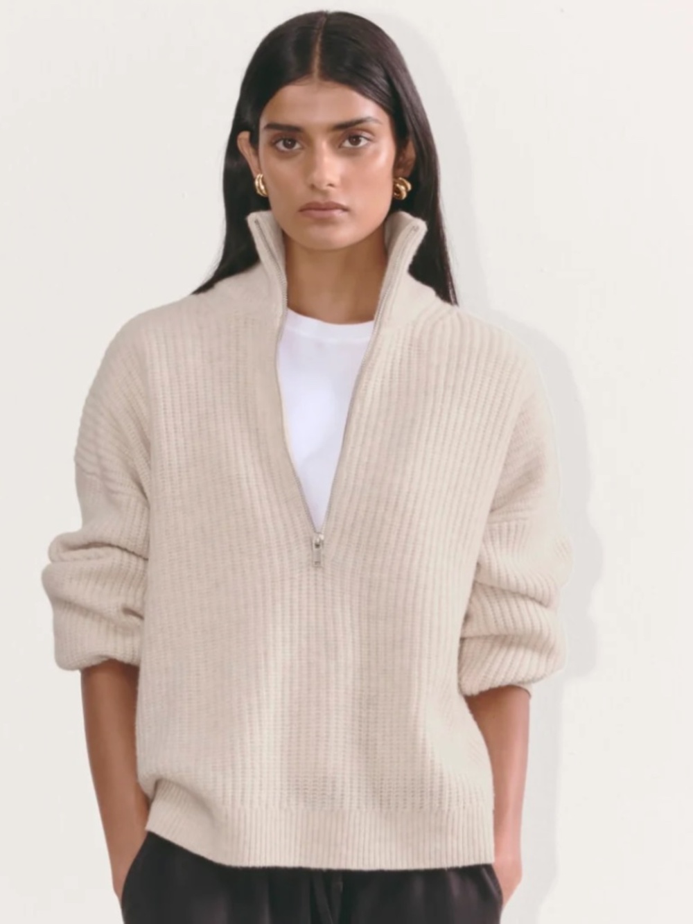 Everlane The Half-Zip Sweater in Luxe Merino